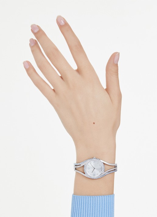 Swarovski Hyperbola bangle horloge 5689432 - voorkant 2 zilver