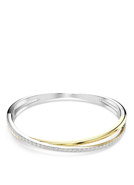 Swarovski Hyperbola bangle met zirkonia M - voorkant 4 zilver