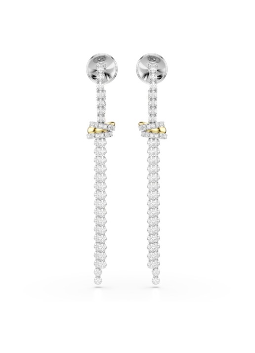 Swarovski Hyperbola oorstekers met kristal - detail zilver