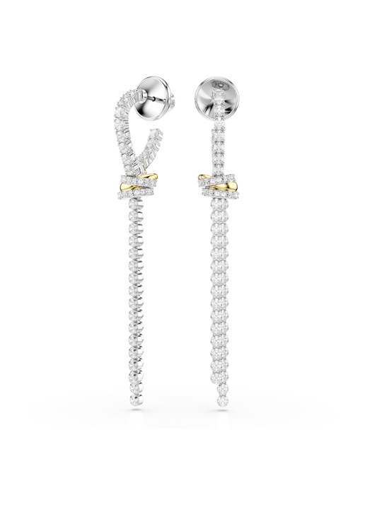 Swarovski Hyperbola oorstekers met kristal - voorkant 4 zilver