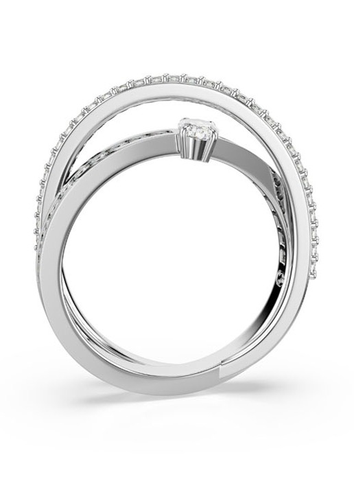 Swarovski Hyperbola ring met kristal  - detail 3 zilver