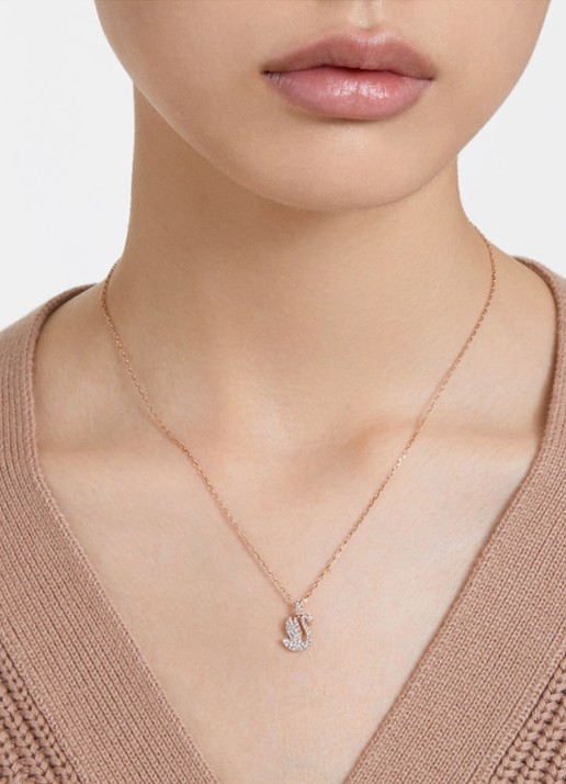 Swarovski ICONIC SWAN PEND XXS PENDANT W - voorkant 6 roségoud