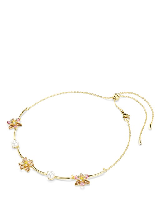 Swarovski Idyllia ketting met imitatieparel - detail 3 goud