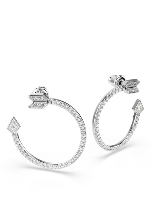Swarovski Idyllia oorstekers met kristal - detail 3 zilver