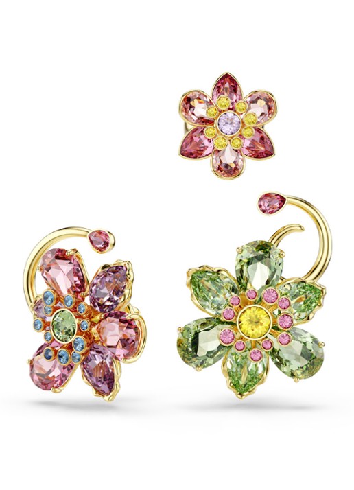 Swarovski Idyllia oorstekers verguld set van 3  - detail goud