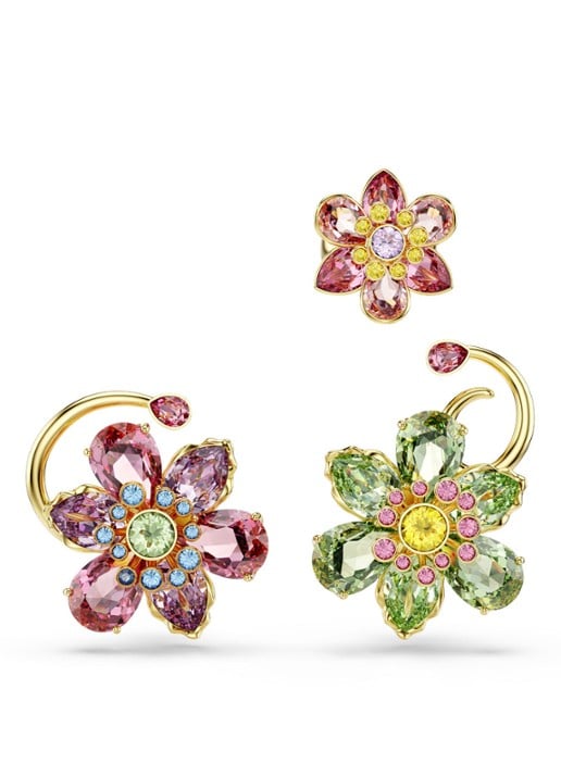 Swarovski Idyllia oorstekers verguld set van 3