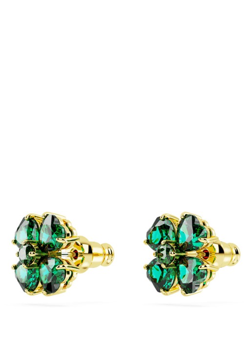 Swarovski Idyllia oorstekers verguld - detail 3 groen