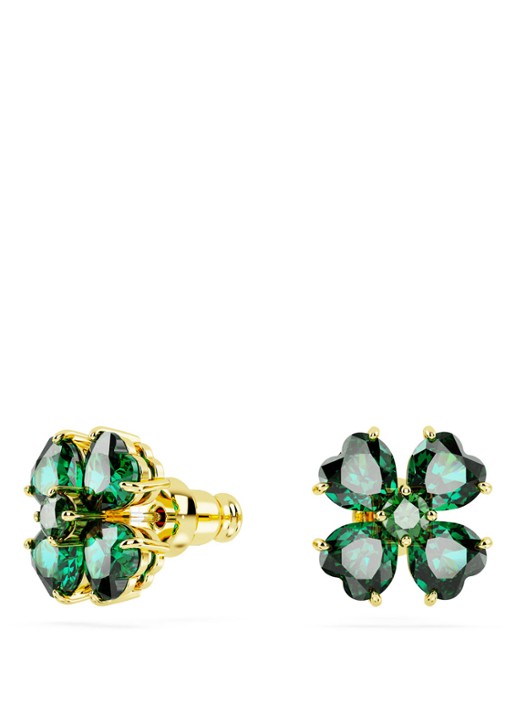 Swarovski Idyllia oorstekers verguld - voorkant 2 groen