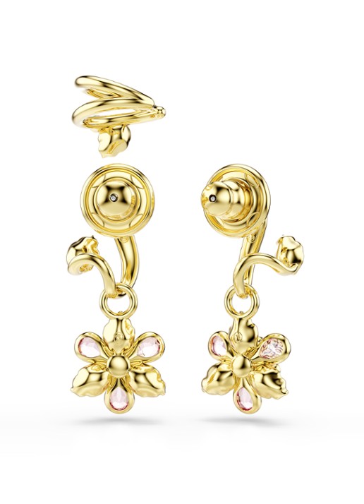 Swarovski Idyllia set van oorstekers en ear cuff met kristal - detail 4 goud