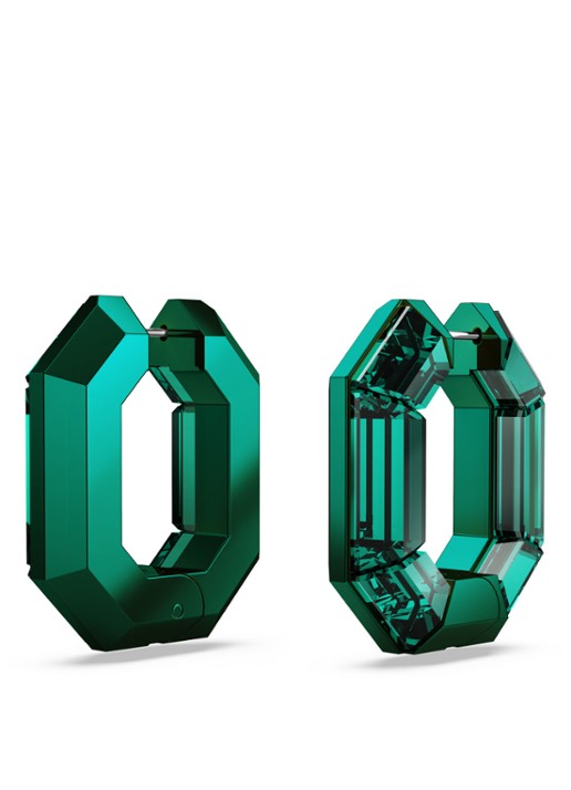 Swarovski Lucent oorringen met kristal - detail 2 groen