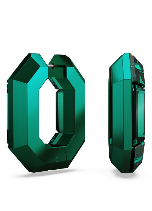 Swarovski Lucent oorringen met kristal - detail 3 groen