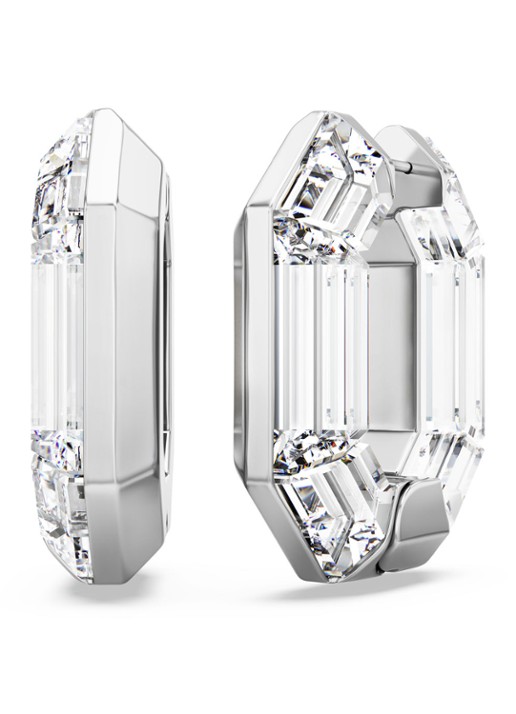 Swarovski Lucent oorringen met kristal - detail 3 zilver