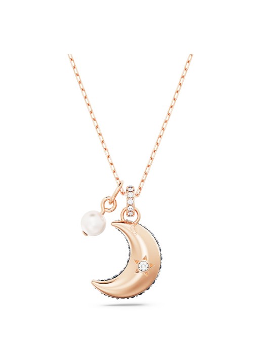 Swarovski Luna ketting verguld - detail 2 roségoud