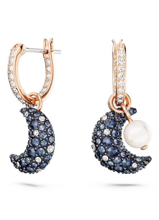 Swarovski Luna oorringen verguld