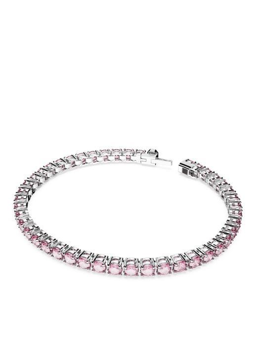 Swarovski Matrix armband met kristal M - detail 3 roze