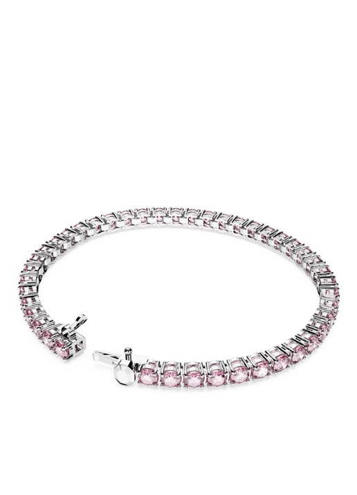 Swarovski Matrix armband met kristal M - detail 6 roze