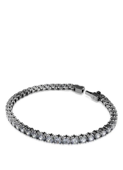 Swarovski Matrix armband met kristal M  - detail 2 zilver