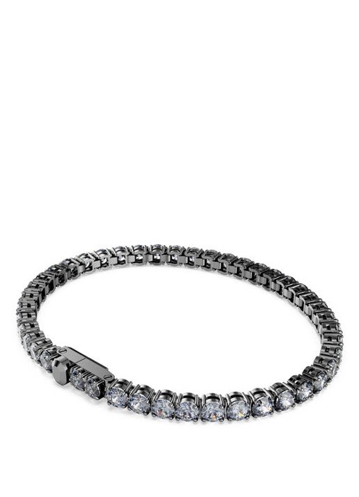 Swarovski Matrix armband met kristal M  - detail 4 zilver