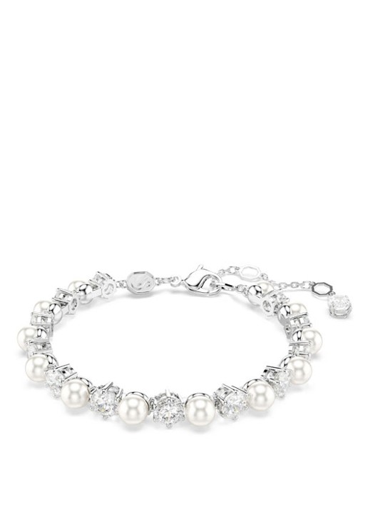Swarovski Matrix armband met kristal M - voorkant 4 zilver