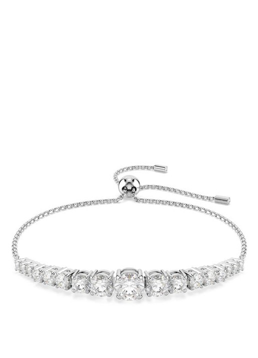Swarovski Matrix armband met kristal M - voorkant 5 zilver