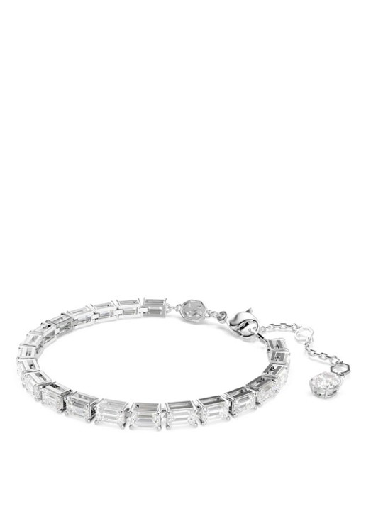 Swarovski Matrix armband met kristal M - detail zilver