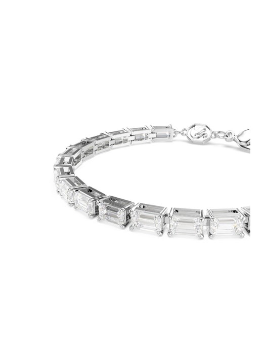 Swarovski Matrix armband met kristal M - detail 3 zilver
