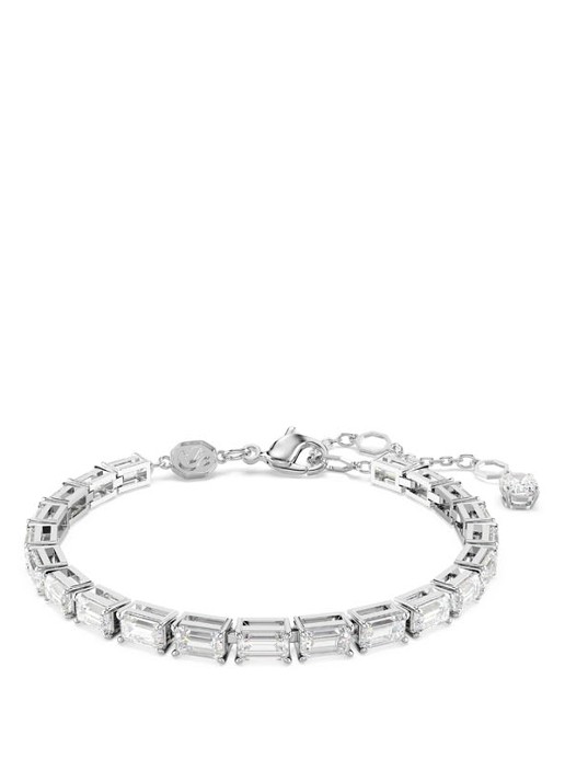 Swarovski Matrix armband met kristal M - voorkant 5 zilver