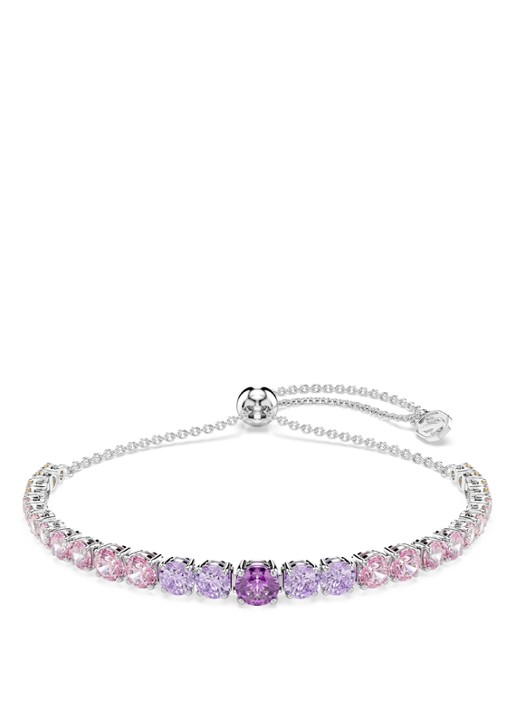 Swarovski Matrix armband met kristal - voorkant zilver