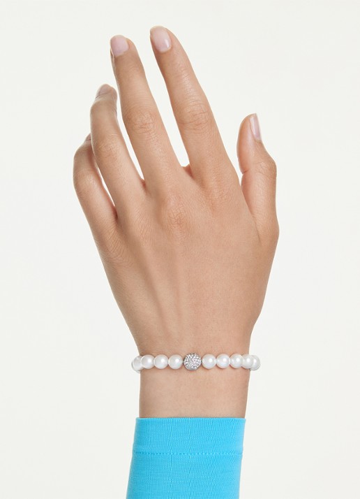 Swarovski Matrix armband met parels - detail 6 parelmoer