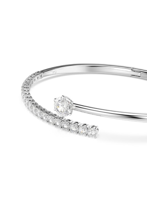 Swarovski Matrix bangle met kristal  - detail 2 zilver