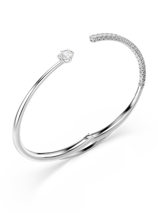 Swarovski Matrix bangle met kristal - detail 3 zilver