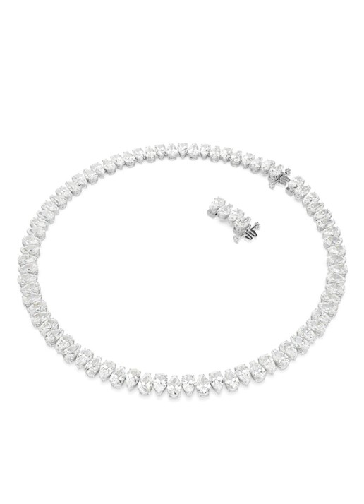 Swarovski Matrix ketting met kristal  - detail 3 zilver