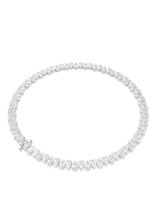 Swarovski Matrix ketting met kristal  - detail 4 zilver