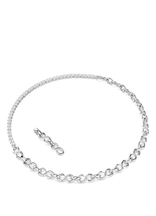Swarovski Matrix ketting met kristal - detail 4 zilver