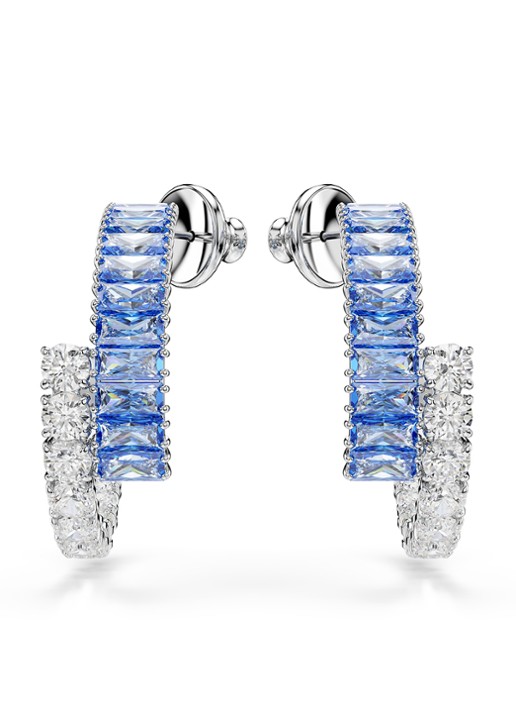 Swarovski Matrix oorringen met zirkonia - detail zilver