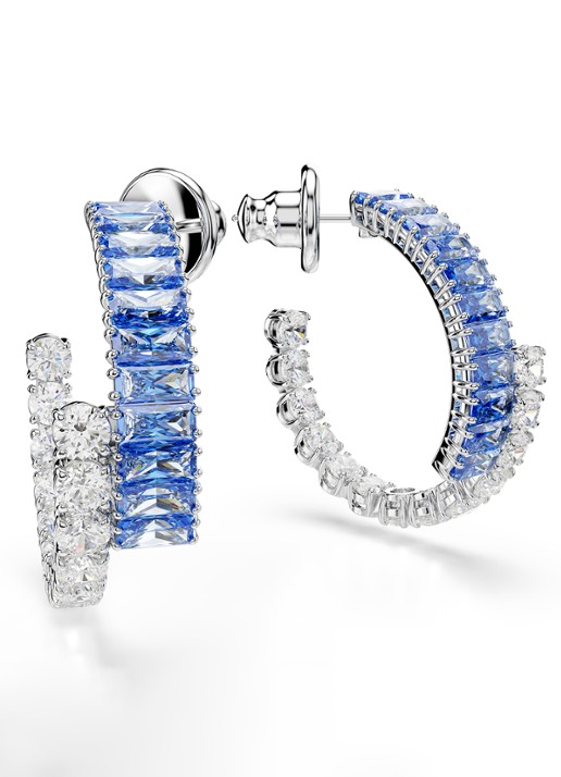 Swarovski Matrix oorringen met zirkonia - detail 2 zilver