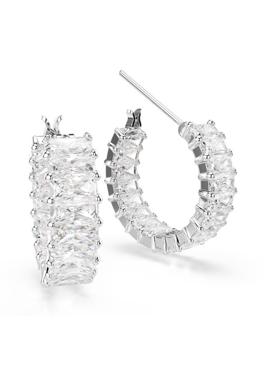 Swarovski Matrix oorringen met zirkonia - detail 2 zilver