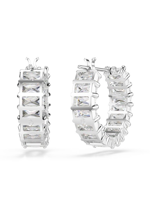 Swarovski Matrix oorringen met zirkonia - detail 3 zilver