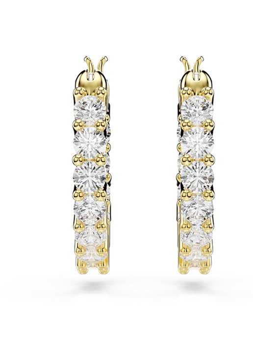 Swarovski Matrix oorringen met zirkonia - detail 3 goud