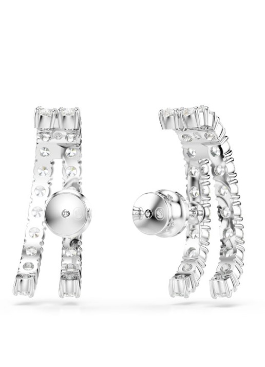 Swarovski Matrix oorstekers met kristal  - detail 4 zilver