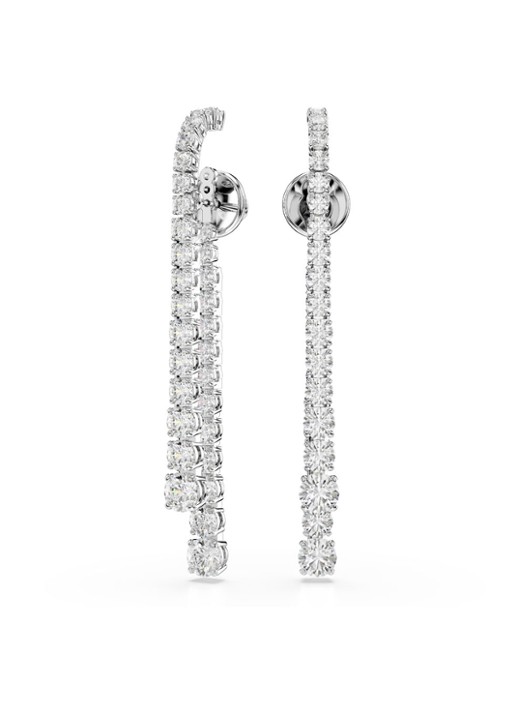 Swarovski Matrix oorstekers met kristal  - detail 2 zilver