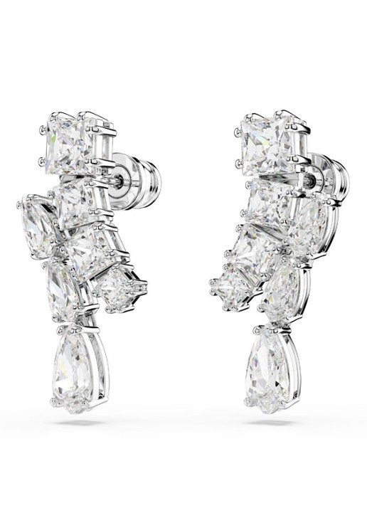 Swarovski Matrix oorstekers met zirkonia - detail 2 zilver