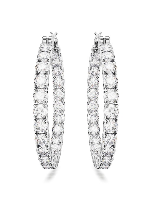 Swarovski MATRIX PE HOOP M WHI/RHS - detail 3 zilver