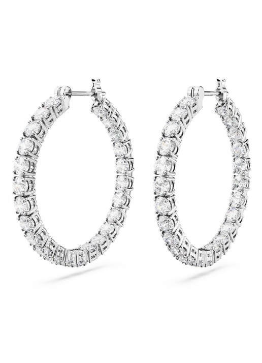 Swarovski MATRIX PE HOOP M WHI/RHS - detail 4 zilver