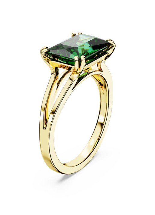 Swarovski Matrix ring verguld 52 - voorkant 4 groen