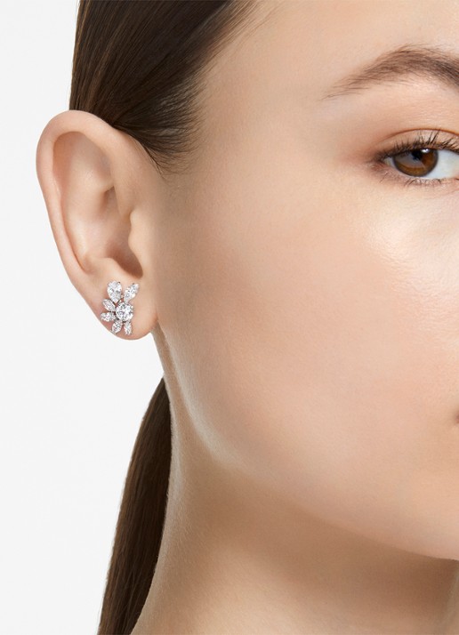 Swarovski Mesmera oorknopjes met zirkonia - voorkant 2 zilver