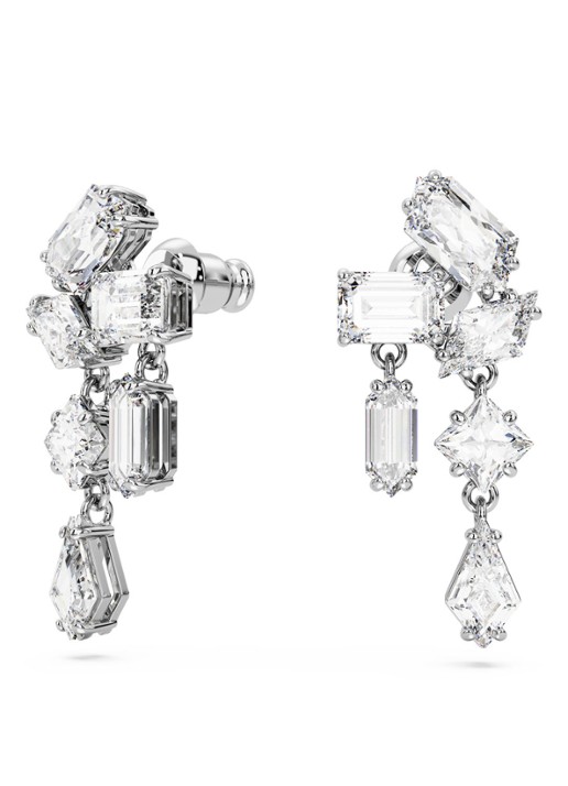 Swarovski Mesmera oorstekers met kristal - voorkant 2 zilver