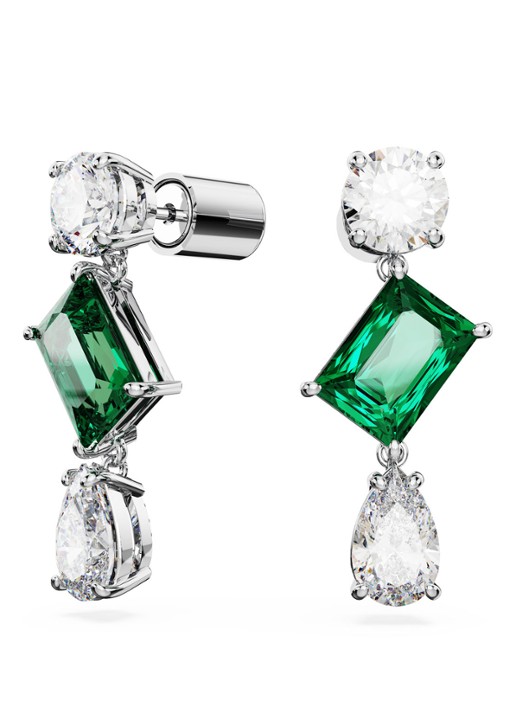 Swarovski Mesmera oorstekers met kristal - voorkant 4 zilver