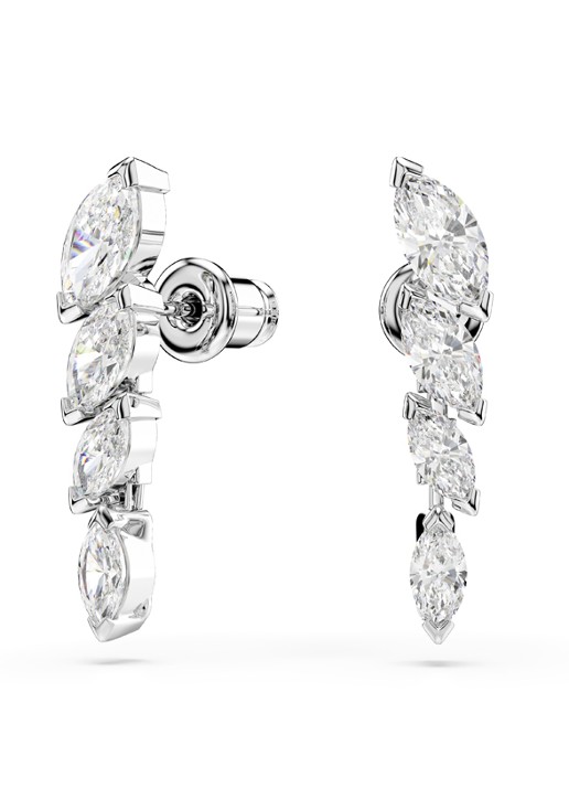 Swarovski Mesmera oorstekers met kristal - detail zilver