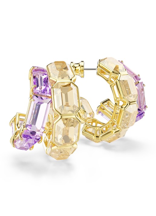 Swarovski Milennia oorringen met kristal - detail 2 goud